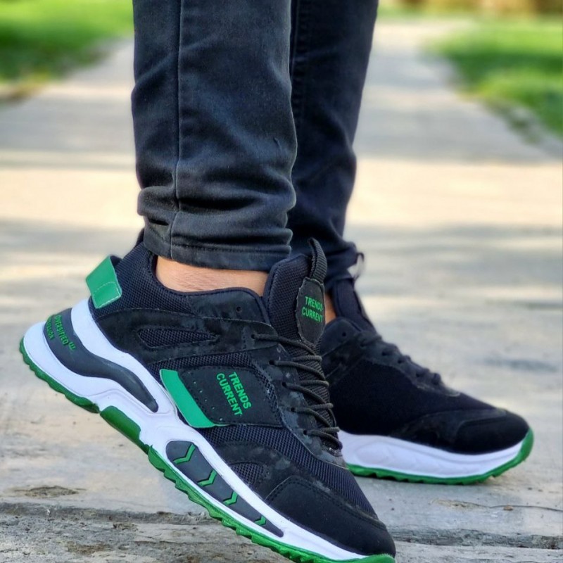 فروش ویژه کفش کتونی اسپرت مردانه  و پسرانه مدل جدید  رنگ مشکی سبز یه کار فوق العاده زیبا  با ارسال رایگان