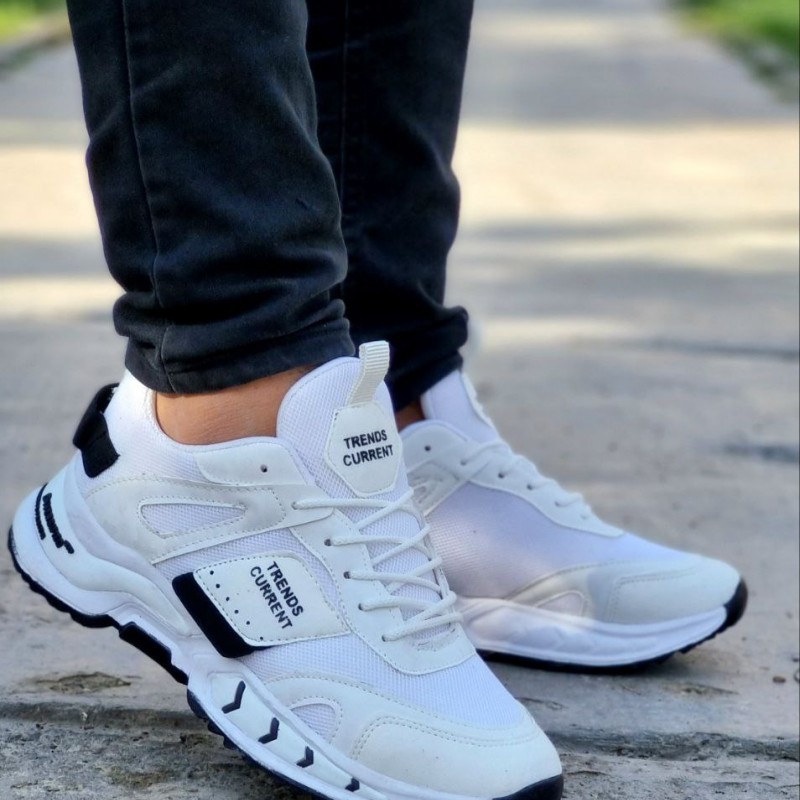 حراج ویژه کفش کتونی اسپرت مردانه و پسرانه مدل شیک و جدید رنگ سفید مشکی بی نهایت زیبا  با ارسال رایگان