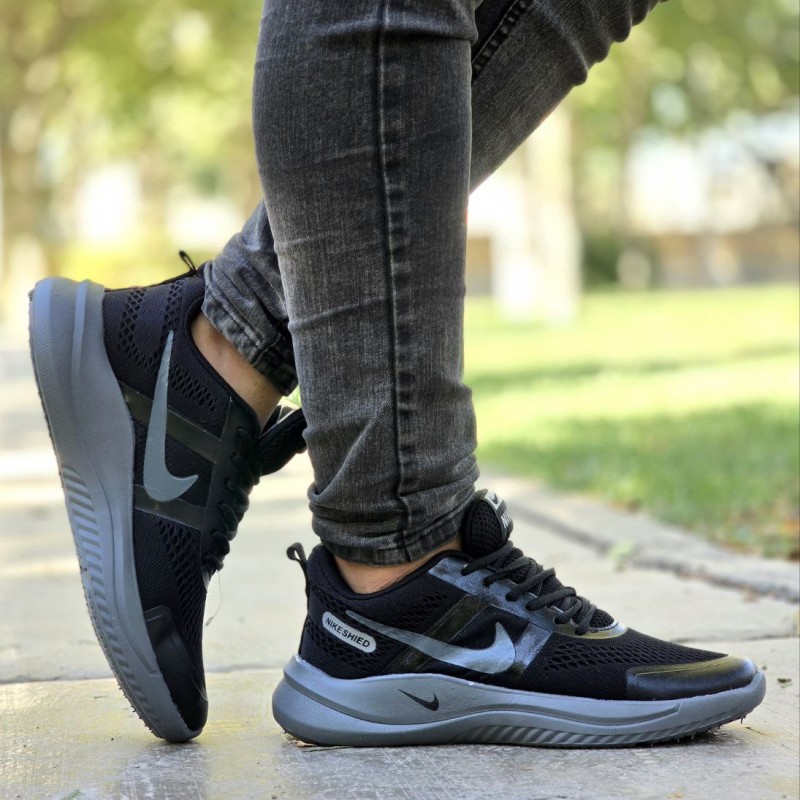 حراج واقعی کفش کتونی اسپرت مردانه و پسرانه مدل نایک رنگ مشکی  طوسی یه کار بی نظیر  با ارسال رایگان