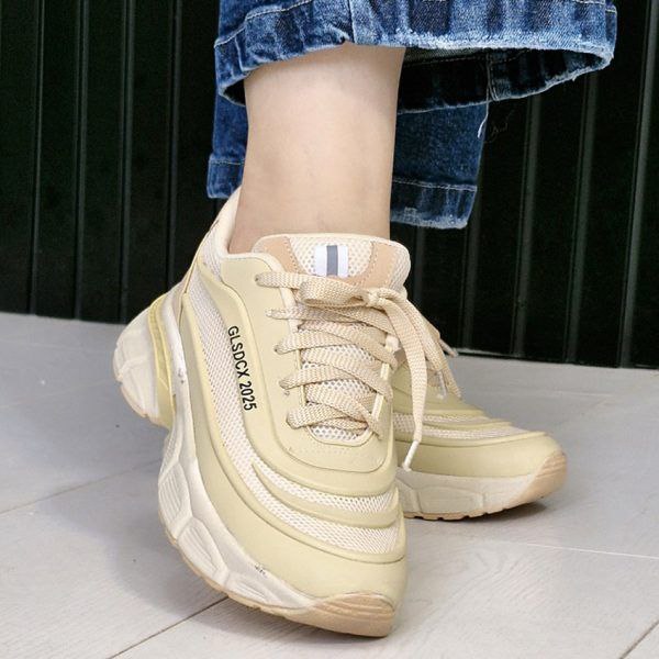 فروش استثنایی کفش اسپرت زنانه دخترانه  مدل فشیون پروانه‌ای سبک و راحت رنگ کرم سبز باارسال رایگان