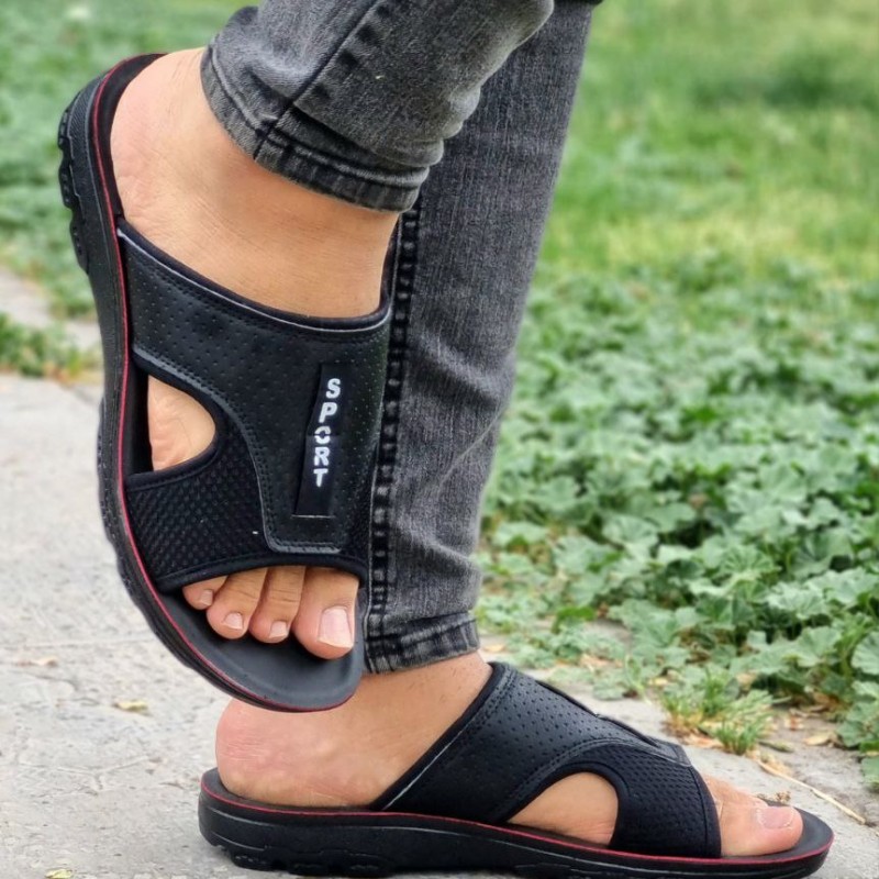 فروش واقعی دمپایی صندل مردانه طبی و فوق العاده راحت  رنگ مشکی  با ارسال رایگان