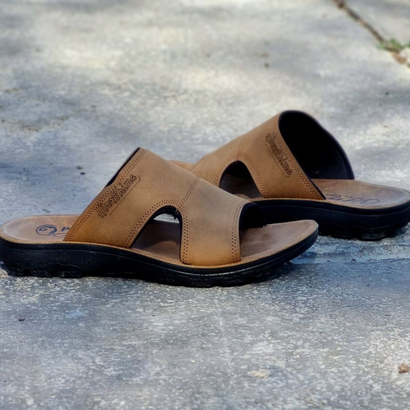 فروش ویژه دمپایی صندل مردانه طبی جدید نرم و راحت رنگ قهوه ای روشن  با ارسال رایگان