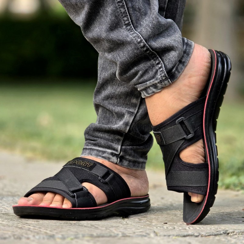 فروش شگفت انگیز دمپایی صندل  مردانه  طبی قابل شستشو رنگ مشکی به روز با ارسال رایگان