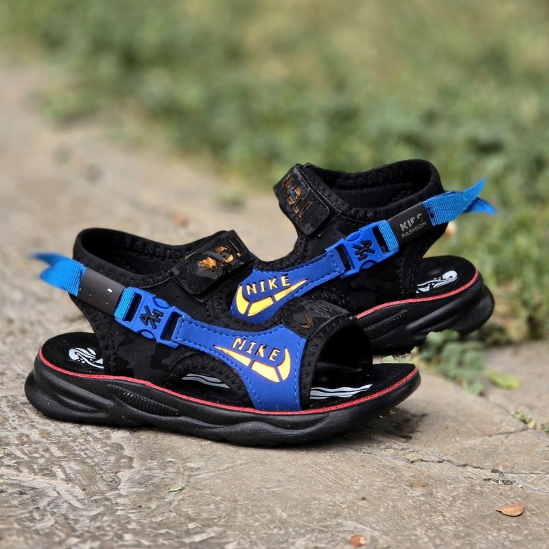 حراجی صندل چسبی طبی بچگانه  پسرانه مدل نایک شیک و مقاوم رنگ آبی مشکی  با ارسال رایگان