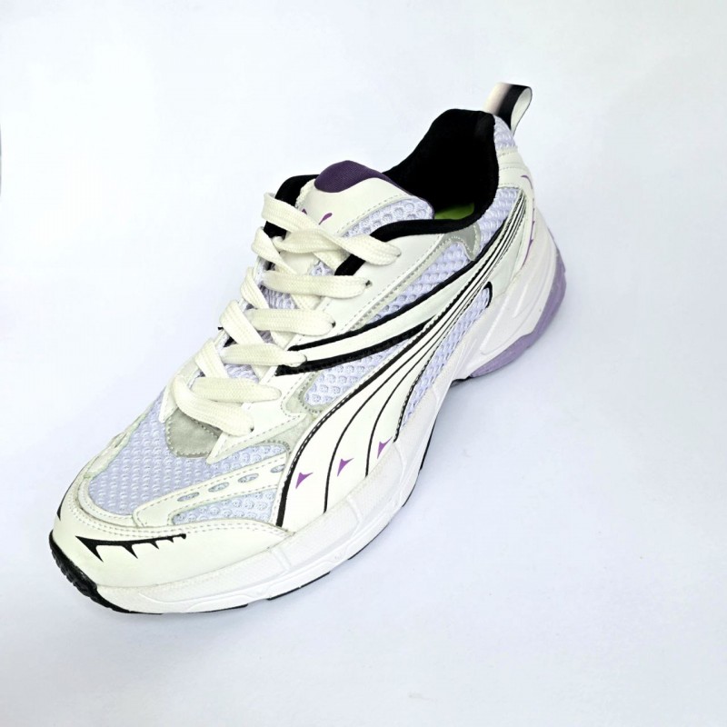 فروش کفش اسپرت مردانه و پسرانه مدل آسیکس یه مدل خاص رنگ سفید بنفش  با ارسال رایگان