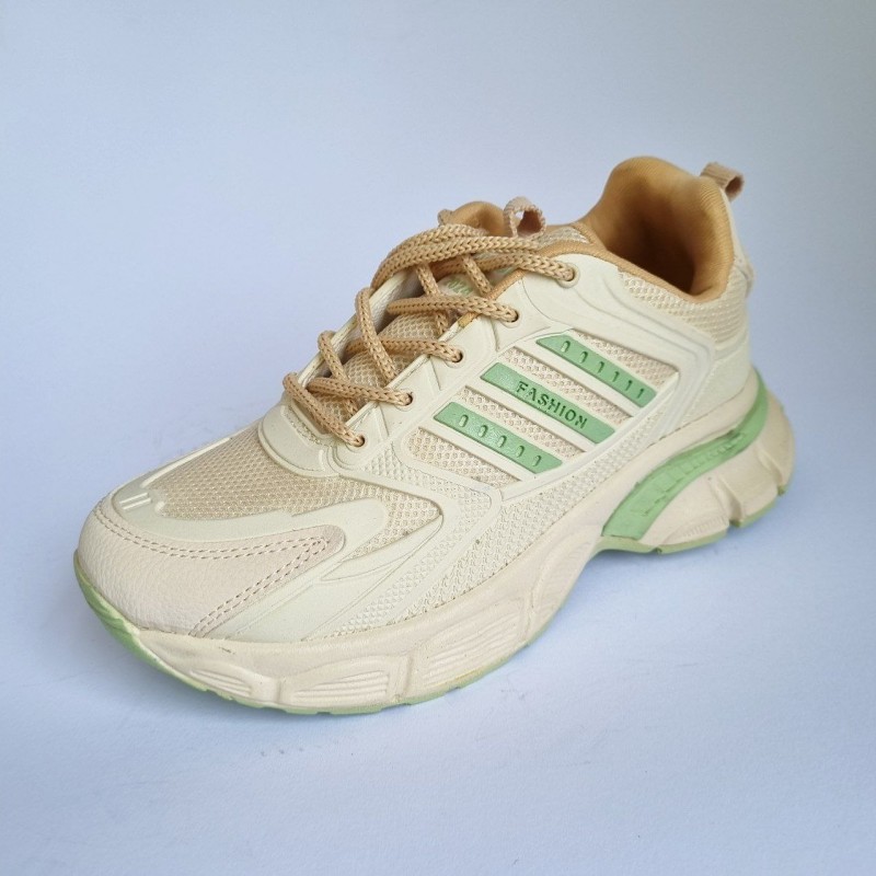فروش عالی کفش اسپرت دخترانه زنانه مدل ادیداس یه مدل خوشپا و دلبر رنگ کرم سبز  با ارسال رایگان