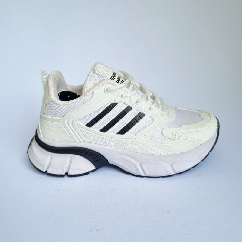 حراج  کفش اسپرت دخترانه زنانه مدل ادیداس به روز و بادوام رنگ سفید مشکی با ارسال رایگان