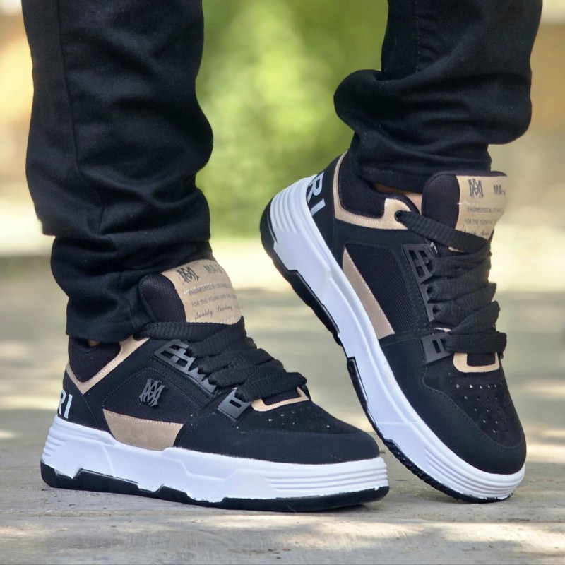 فروش هیجان انگیز کفش اسپرت  Amiri (امیری) مردانه پسرانه خاص و به روز  رنگ مشکی کرم با ارسال رایگان