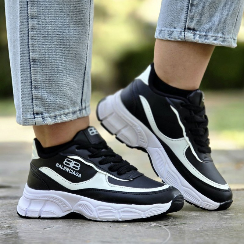 حراج به روز کفش اسپرت بالنسیاگا زنانه دخترانه خااااص رنگ مشکی سفید  با ارسال رایگان