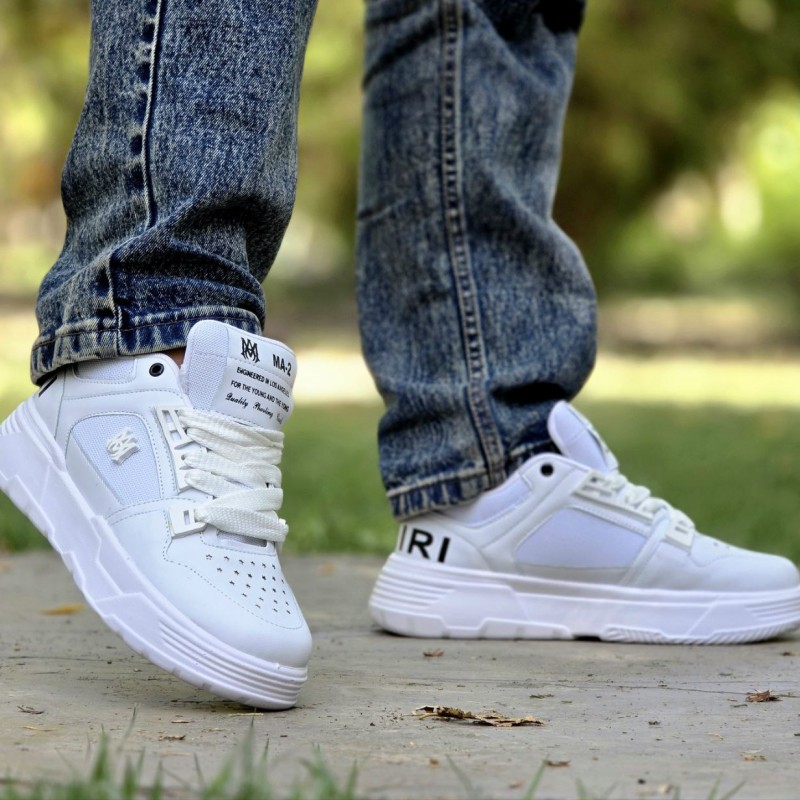 حراج فوق العاده کفش اسپرت  Amiri (امیری) مردانه پسرانه زیبا و باکیفیت رنگ سفید تمام با ارسال رایگان