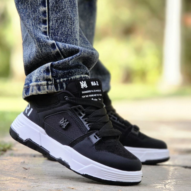 فروش ویژه کفش اسپرت  Amiri (امیری) مردانه پسرانه شیک و بادوام رنگ مشکی زیره سفید با ارسال رایگان