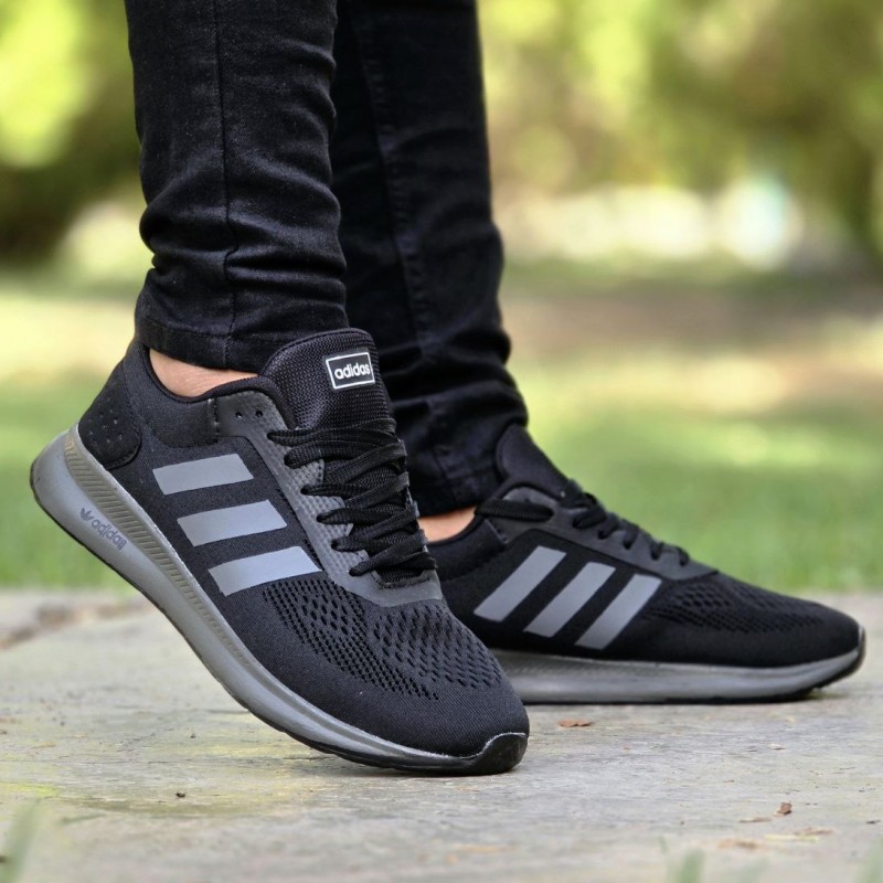 فروش خاص کفش کتونی اسپرت مردانه و پسرانه مدل  آدیداس اسپیسر سبک و نرم رنگ مشکی طوسی باارسال رایگان