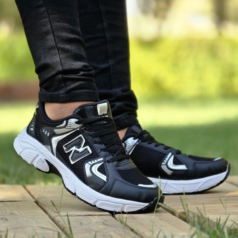 حراج عالییی کفش  اسپرت مردانه  مدل نیوبالانس 408  شیک و خاص رنگ مشکی نقر ای  با ارسال رایگان