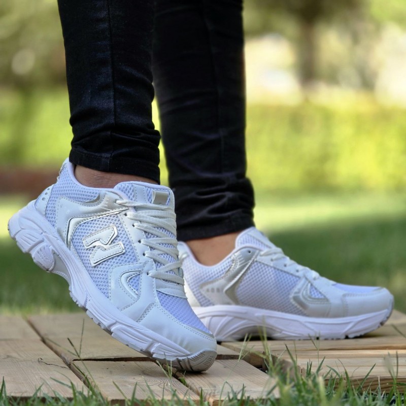 تخفیف فوق العاده کفش اسپرت مردانه  مدل نیوبالانس 408 راحت و باکیفیت رنگ سفید نقر ای  با ارسال رایگان