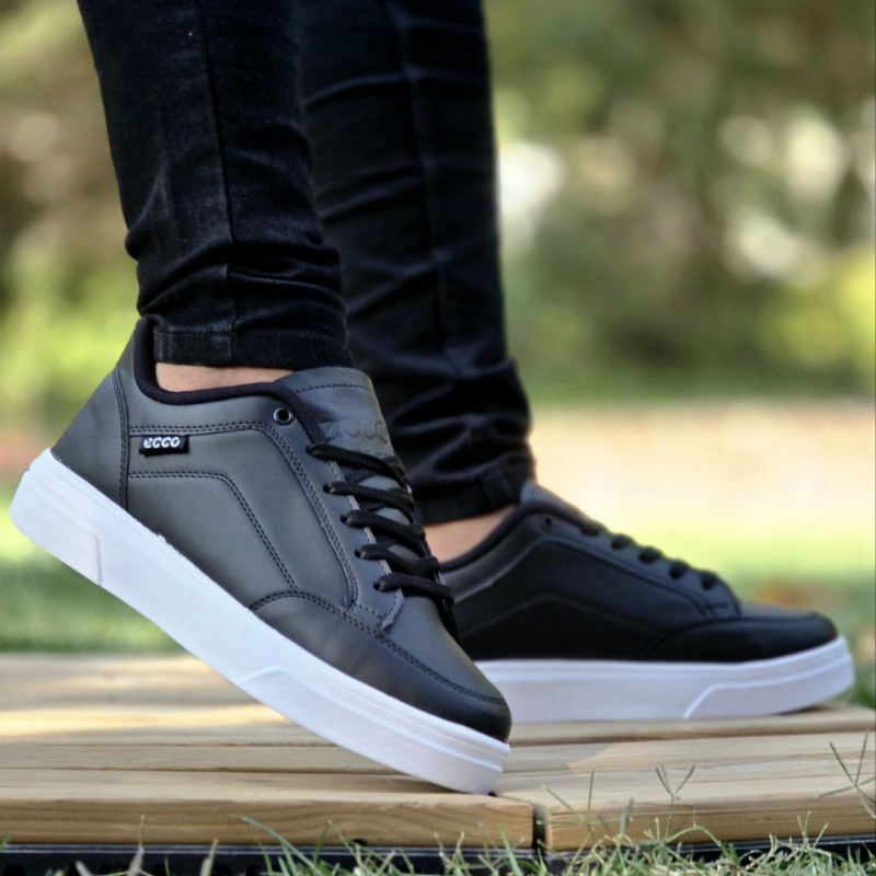فروش بی نظیر  کفش اسپرت ونس مردانه مدل اکو Ecco راحت و پرطرفدار  رنگ مشکی زیره سفید  با ارسال رایگان