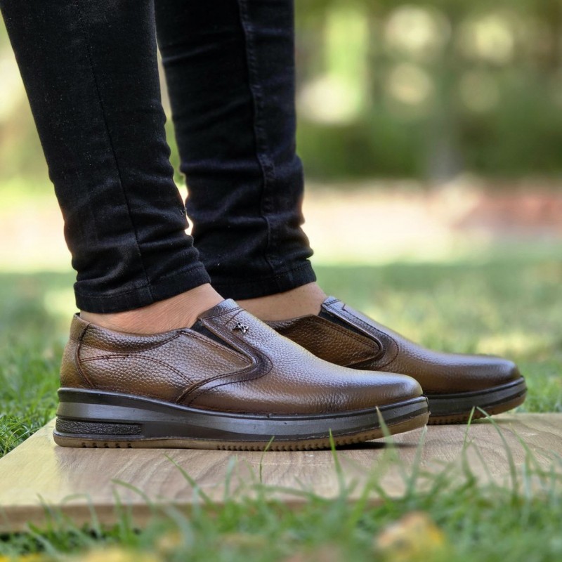 فروش منحصر به فرد کفش اداری مجلسی مردانه چرم طبیعی تبریز طراحی شیک و کلاسیک  رنگ قهوه ای  با ارسال رایگان