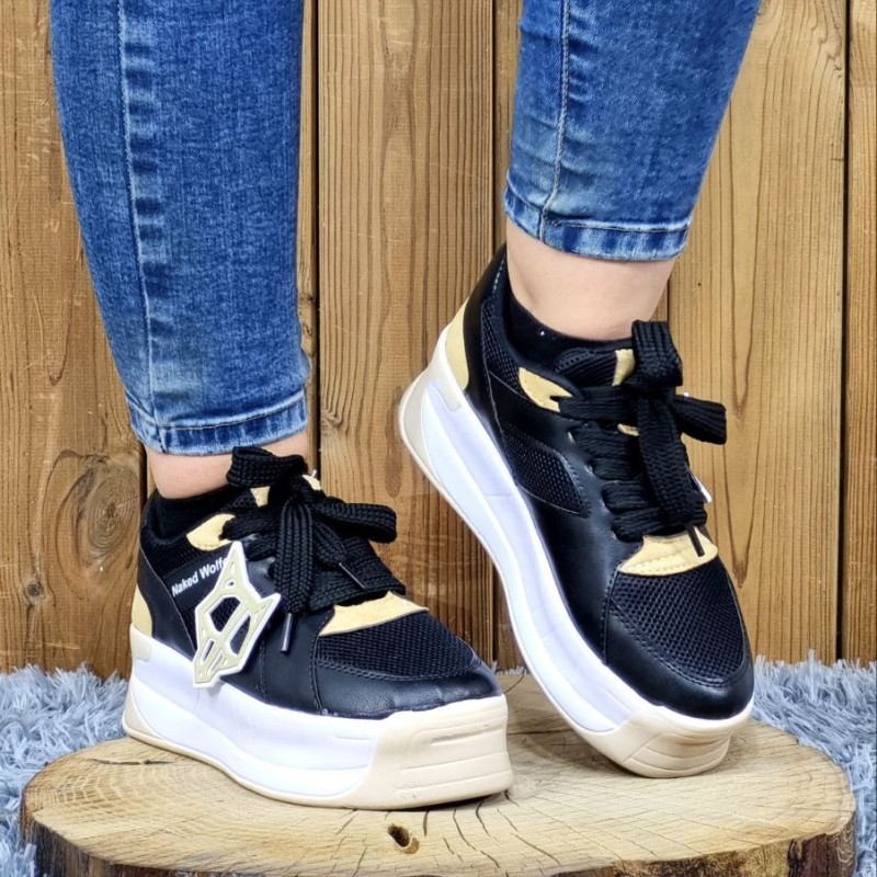 کفش اسپرت کتونی زنانه دخترانه مدل جدید گرگی زیبا خانم های باکلاس و خاص پوش رنگ مشکی قهوه ایی4471