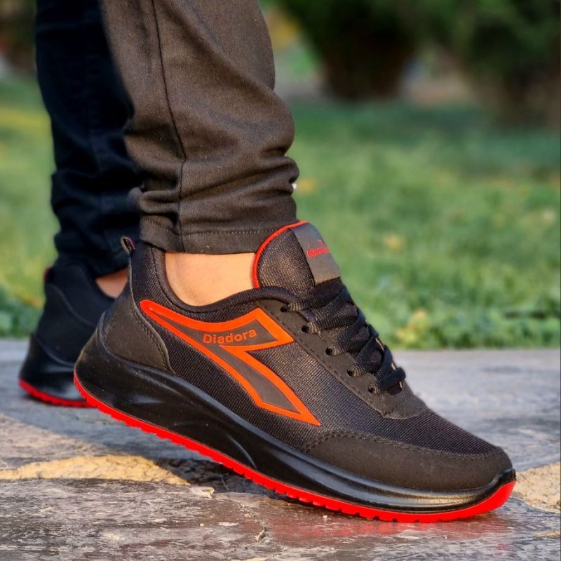 فروش کتونی اسپرت مردانه با کیفیت عالی و شیک مدل سیلوانا  راحت و با دوام رنگ مشکی قرمز کد 3655