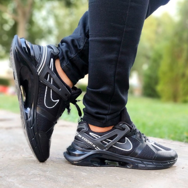 بروزترین کفش اسپرت کتونی پسرانه مردانه مدل نایک زوم زیره کپسولی رنگ مشکی کد3597