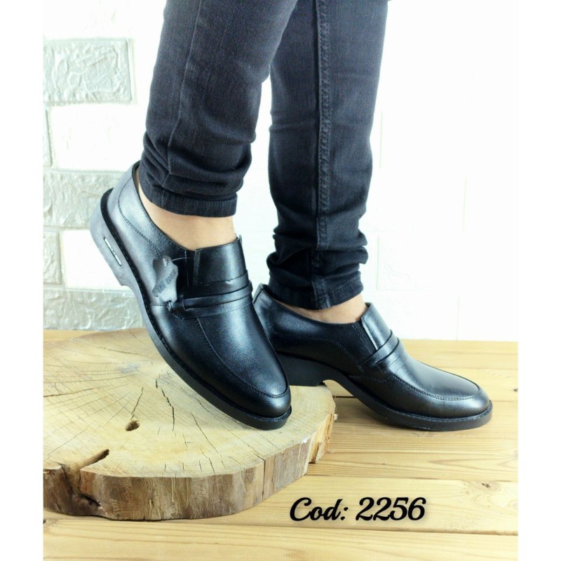 کالج مردانه پسرانه فوق العاده شیک و راحت رویه چرمی با کیفیت بالا مشکی 2256