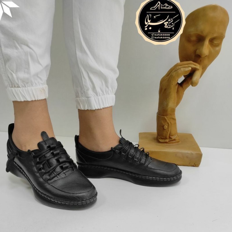 کفش طبی اداری مجلسی زنانه راحتی  بندی چرمی با طراحی خوشگل و ناز