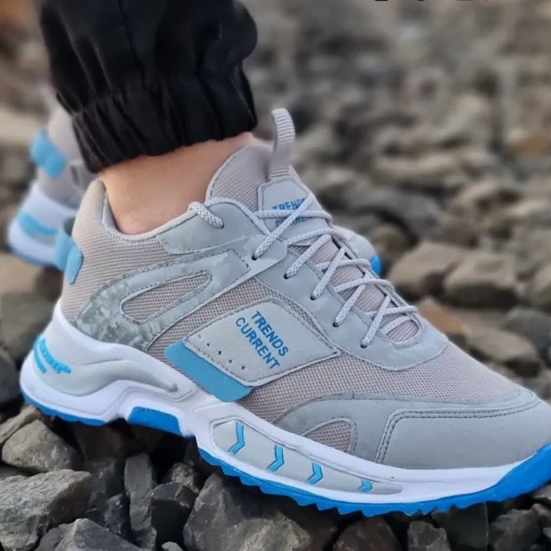 جدیدترین کفش اسپرت کتونی  مردانه پسرانه مدل ترند رویه پتینه باکیفیت طوسی ابی  3536