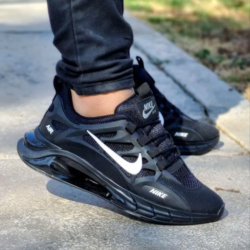 کفش اسپرت کتونی  مردانه مدل نایک زیره کپسولی  فوق العاده شیک و بادوام مشکی سفید  کد 3631