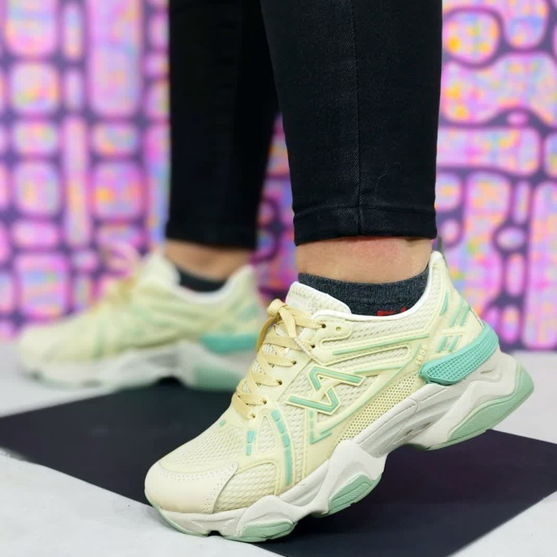 کفش اسپرت کتونی دخترانه زنانه مدل نیوبالانس لژدار جدید و بروز کرم سبز