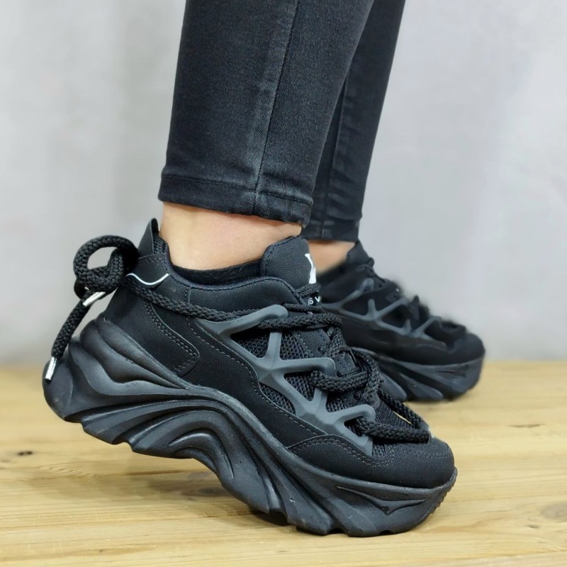 کفش اسپرت دخترانه زنانه مدل لویئس ویلتون خاص و زیبا مشکی با ارسال رایگان