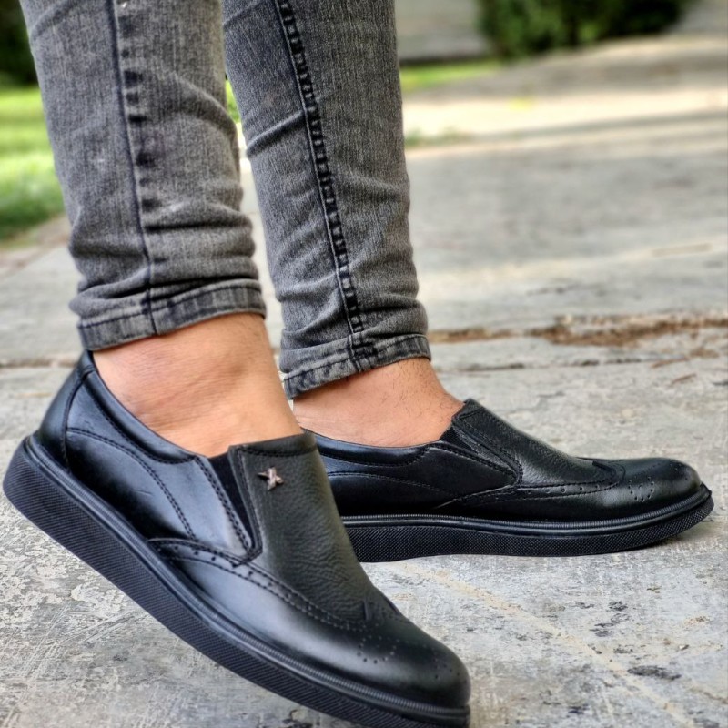 فروش ویژه کفش طبی مردانه چرم طبیعی تبریز  مدل  هشت ترک مخصوص اقایون شیک پسند مشکی ارسال رایگان