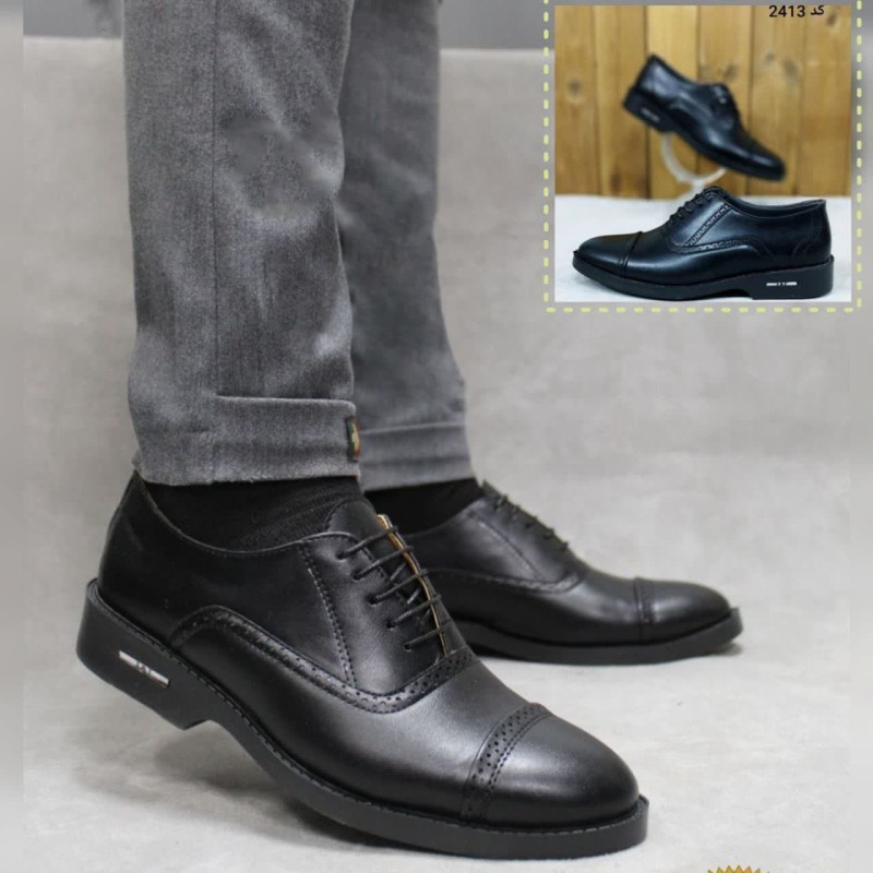 فروش ویژه کفش مجلسی اداری مردانه  زیره طبی  رنگ مشکی  راحت و شیک با ارسال رایگان