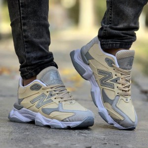فروش ویژه کفش کتونی اسپرت مردانه و پسرانه مدل نیوبالانس رنگ کرم طوسی یه کار شیک و فوق العاده با کیفیت با ارسال رایگان