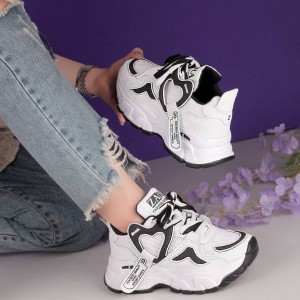 حراج واقعی کفش کتونی دخترانه و زنانه مدل زارا رنگ سفید مشکی فوق العاده راحت و بی نظیر با ارسال رایگان