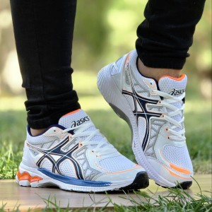 حراج  ویژه کفش کتونی اسپرت مردانه مدل اسیکس جدید و به روز رنگ سفید آبی با ارسال رایگان