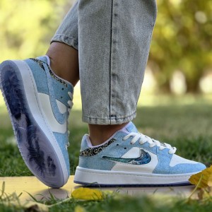 حراج خاص کفش کتونی اسپرت نایک دراگون  زنانه و مردانه راحت و نرم رنگ آبی سفید با ارسال رایگان