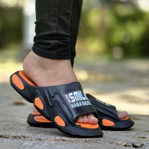 فروش  ویژه دمپایی صندل  پسرانه و مردانه مدل  فشیون طرح smile فوق العاده راحت رنگ کرم با ارسال رایگان