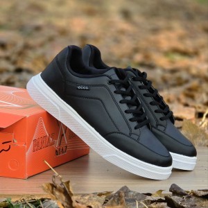 حراجی کفش کتونی اسپرت ونس مردانه و پسرانه بزرگپامدل اکو (Ecco) شیک و پرطرفدار رنگ مشکی زیره سفید باارسال رایگان