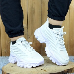 بروز ترین کفش اسپرت کتونی زنانه دخترانه  مدل یاموتا شیک و بروز  رنگ سفید تمام کد 4546