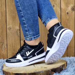 فروش کفش ونس  کتونی اسپرت دخترانه زنانه مدلf  مشکی سفید 4526