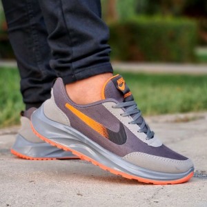 فروش کتونی اسپرت مردانه با کیفیت عالی و شیک مدل سیلوانا رنگ طوسی نارنجی کد3625