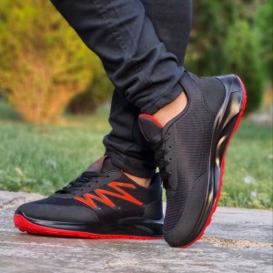 فروش کتونی اسپرت مردانه با کیفیت عالی و شیک مدل سیلوانا رنگ مشکی قرمز کد 3506