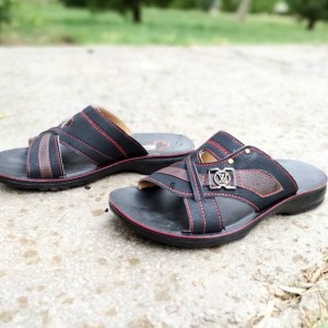 دمپایی صندل تابستانه  پسرانه مردانه زیره طبی رویه دوخت دار  قابل شستشو سبک و راحت  مشکی قرمز با ارسال رایگان