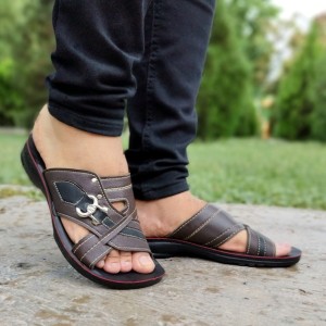 دمپایی صندل تابستانه  پسرانه مردانه زیره طبی  با دوام رویه دوخت دار  قابل شستشو  قهوه ای  با ارسال رایگان