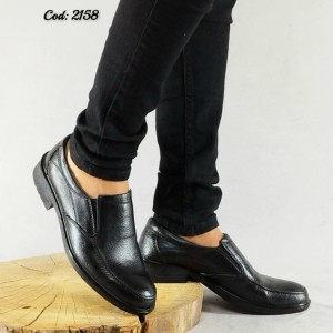 کفش مجلسی اداری مردانه زیره طبی و راحت  چرم طبیعی تبریز مشکی 2158