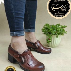 کفش مجلسی اداری زنانه دخترانه زیره طبی سبک و راحت عسلی