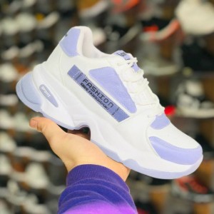 کفش اسپرت کتونی زنانه دخترانه مدل فشیون باکیفیت و راحت سفید یاسی 4650