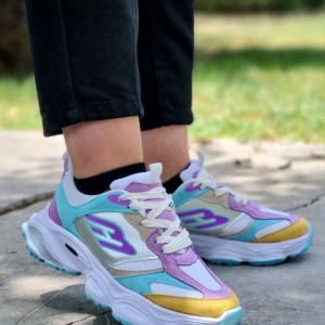 حراج باور نکردنی  کفش اسپرت زنانه دخترانه مدل  بالنسیاگا Balenciagaزیره سبک رنگ سفید بنفش آبی خوش فرم و خوش پا با ارسال رایگان