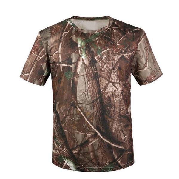 تی شرت استتار طرح شاخ و برگی آستین کوتاه دوخت ویتنام