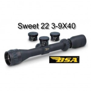 دوربین روی تفنگ بادی برند BSA زوم ۴۰*۹-۳ چراغ دار به همراه پایه