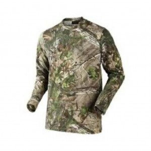 تی شرت استتار طرح شاخ و برگی آستین بلند سبز